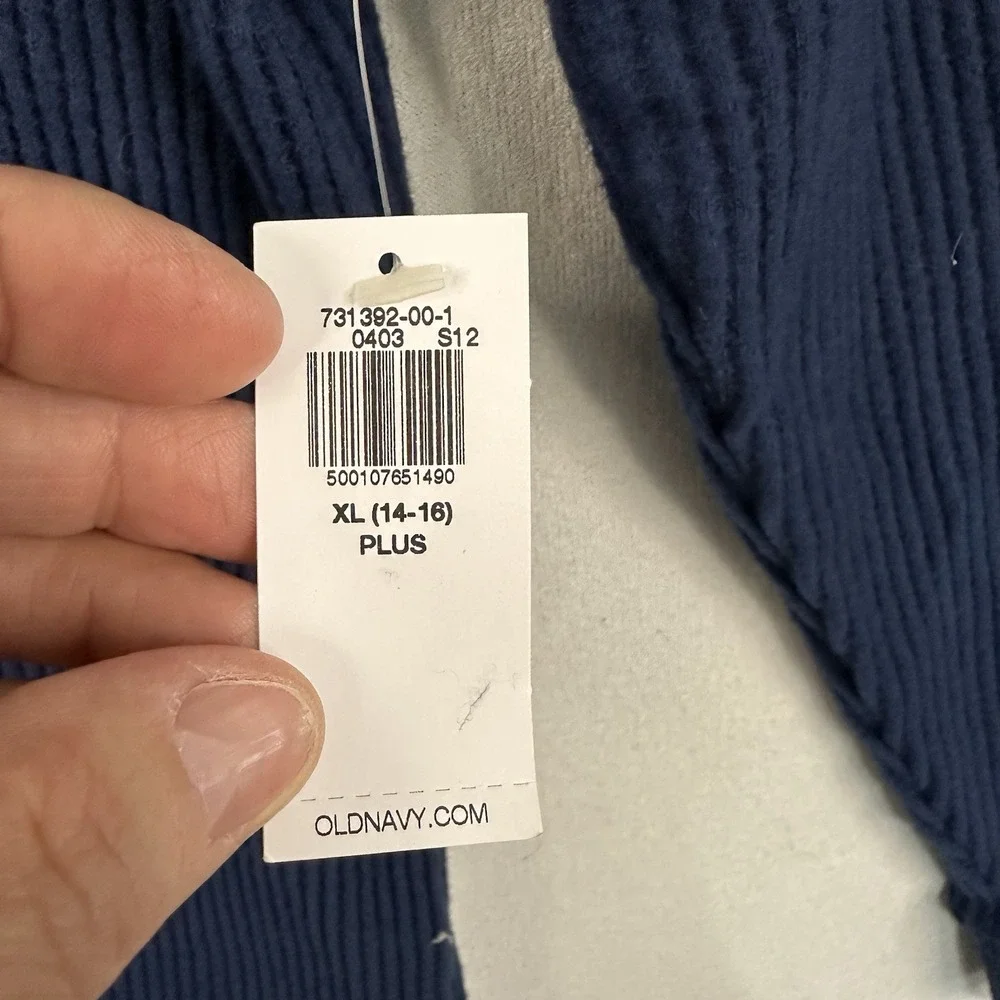 Old Navy Boys‎ Long Sleeve Thermal Knit Pullover XL(14-16) Plus Navy Blue NWT